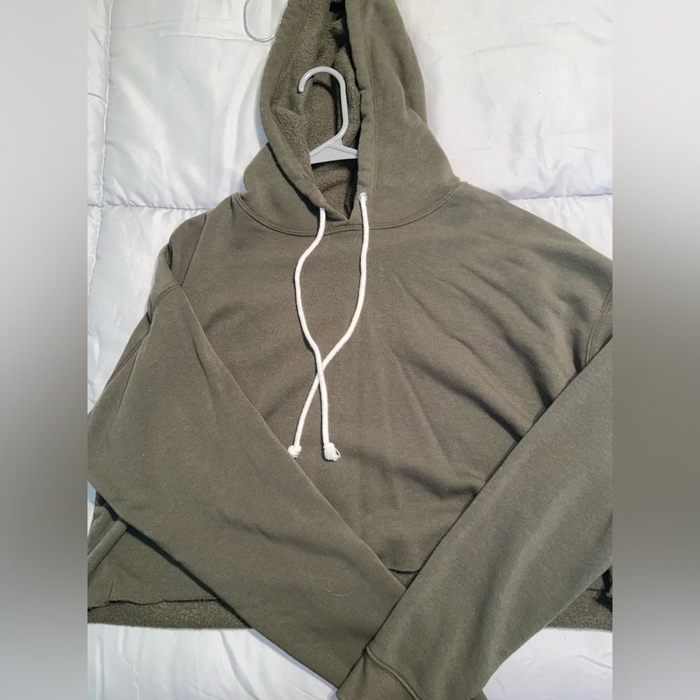 Green Cropped Hoodie